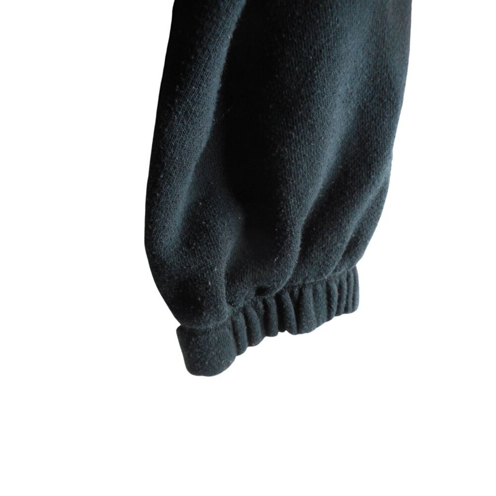Aerie cropped Sweatshirt relaxed fit Black Sz L elastic cuffs v neck collared - Picture 5 of 6